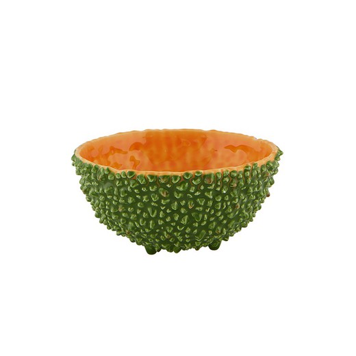 Earthenware bowl in green and orange, Ø 16.7 x 8 cm | Amazon