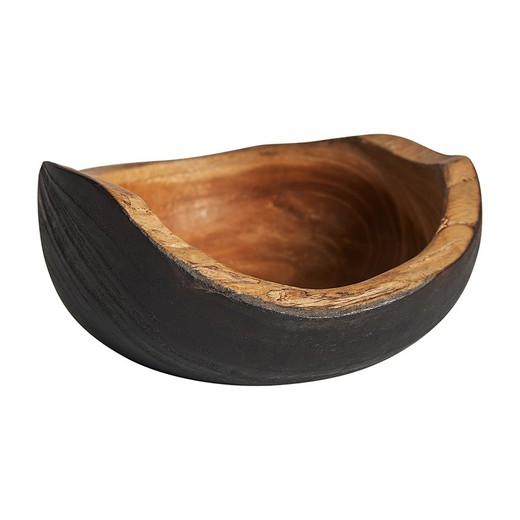 Miska z drewna tekowego w kolorze czarnym i naturalnym, Ø 15 x 9 cm | Błogosławić