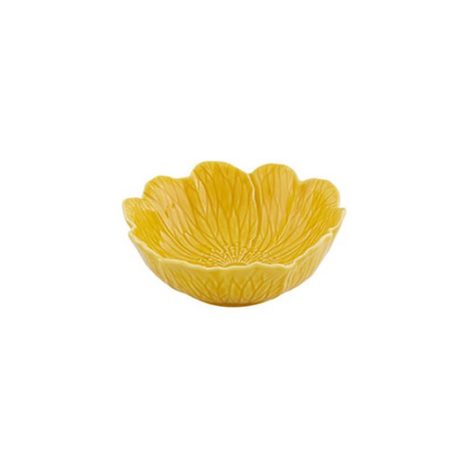 Large yellow earthenware bowl, 17.1 x 17 x 5.5 cm | Flora