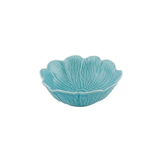 Large blue earthenware bowl, 17.1 x 17 x 5.5 cm | Flora