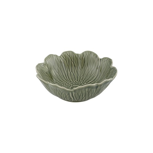 Large dark green earthenware bowl, 17.1 x 17 x 5.5 cm | Flora