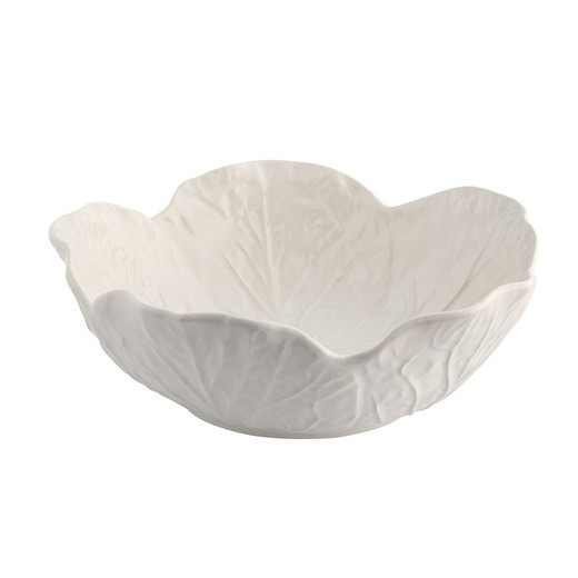 White earthenware bowl L, Ø 17.5 x 6 cm | White cabbage