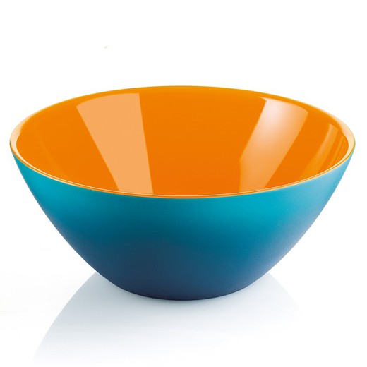 Bol de acrílico en azul y naranja, Ø 25 x 10,5 cm | My Fusion