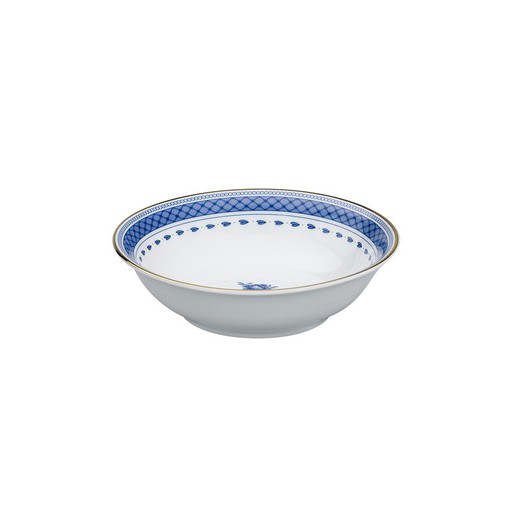 Coupe à fruits en porcelaine blanche et bleue, 13,6 x 13,6 x 3,7 cm | Cozinha Velha