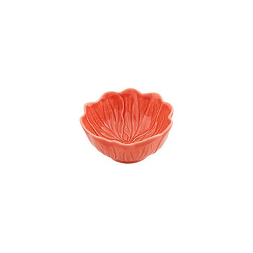 Small earthenware bowl in coral, 12.4 x 12.4 x 5.7 cm | Flora