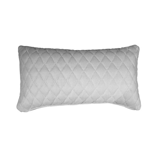 BONN | Cushion cover with light gray quilted fabric 55 x 30 cm