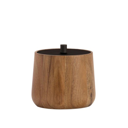 Vaso in cotone in legno di acacia marrone, 11 x 11 x 10,5 cm | Acacia