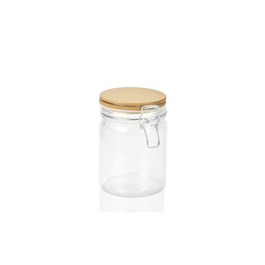 Jar Glass Clip Wood Lid 700