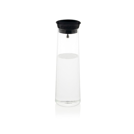 Μπουκάλι Γυάλινο / Σιλικόνης 1L με Πώμα, Ø9x27cm