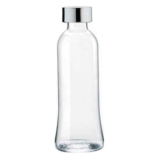 Bottiglia in vetro da 1 litro. ICONE Cromo, Ø10x28cm