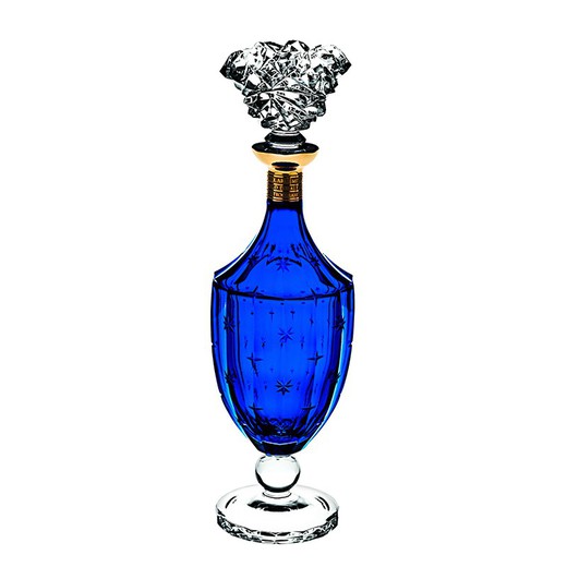 Botella de cristal y vidrio azul, Ø 11,2 x 42 cm | Ara