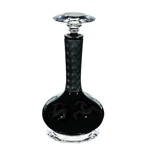 Botella de cristal y vidrio negra, Ø 16,6 x 32 cm | Gazelle