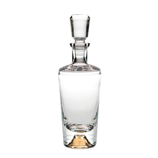 Doorzichtige en vergulde whiskyfles van glas en goud, Ø 10,6 x 31,6 cm | olympiades