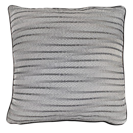 BREDA | Almofada com linhas em zigue-zague preto e branco impressão 60 x 60 cm
