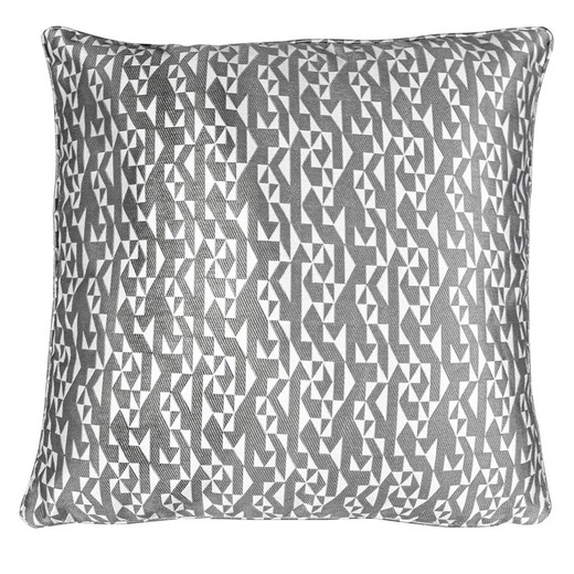 BREDA | Kissenbezug mit geometrischem Druck in Grau und Ecru 60 x 60 cm