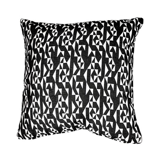BREDA | Fodera per cuscino con stampa geometrica in bianco e nero 45 x 45 cm