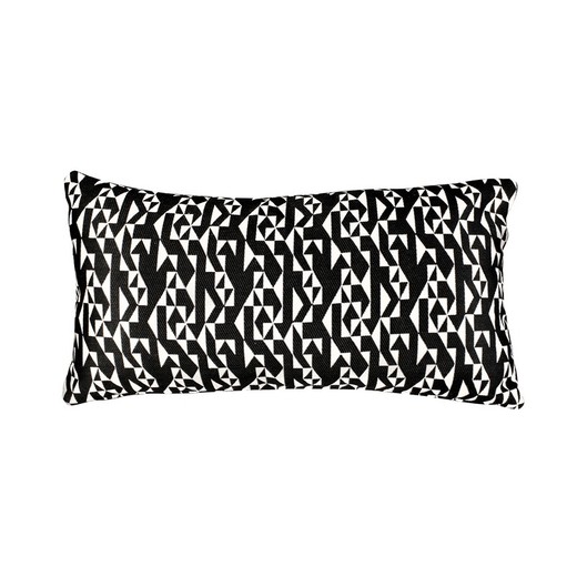 BREDA | Cushion cover with black and white geometric print 55 x 30 cm