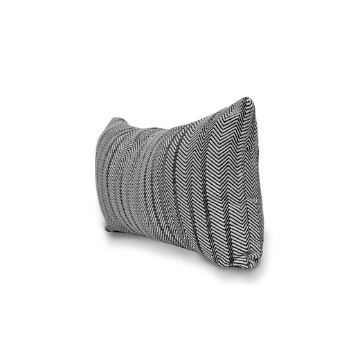 BREDA  Fodera per cuscino con motivo a zigzag bianco e nero 55 x 30 cm —  Qechic