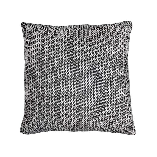 BREDA | Cushion cover with ecru and black triangular geometric print fabric (45 x 45 cm)