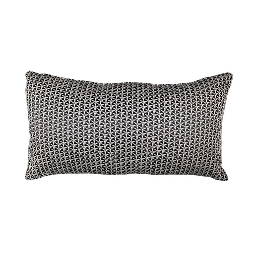 BREDA | Decorative cushion cover with ecru and black triangular geometric print 55 x 30 cm