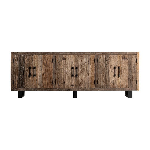 Carrik buffet made of reclaimed wood in natural, 253 x 46 x 91 cm
