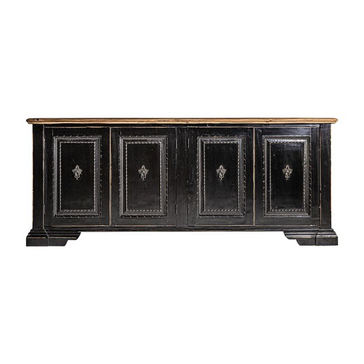 Ypres Elm Wood Buffet in Black/Natural, 220 x 50 x 90 cm