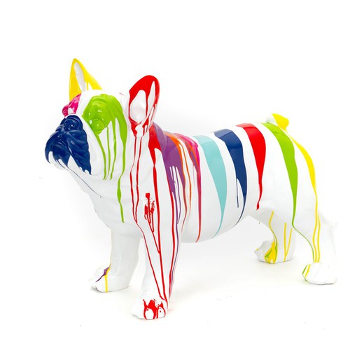 Bulldog poliresina multicolore, 90x34x68 cm