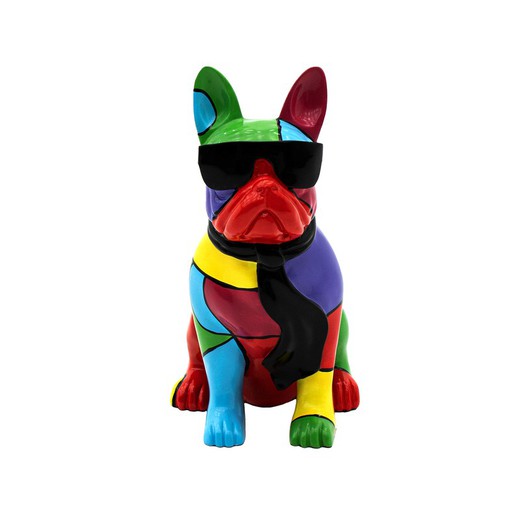 Figura decorativa Bulldog francés guardián poliresina XS 19x27x37 cm | Pierre