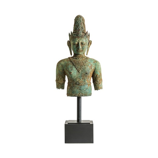 Green Balinese Bronze Bust, 52x28x125cm