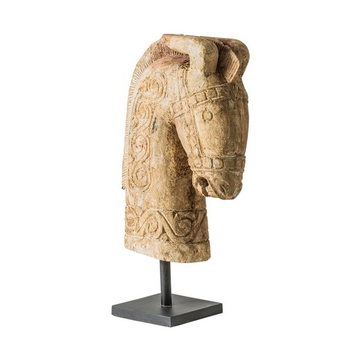 Buste de cheval d'acacia, 17x38,44x56cm