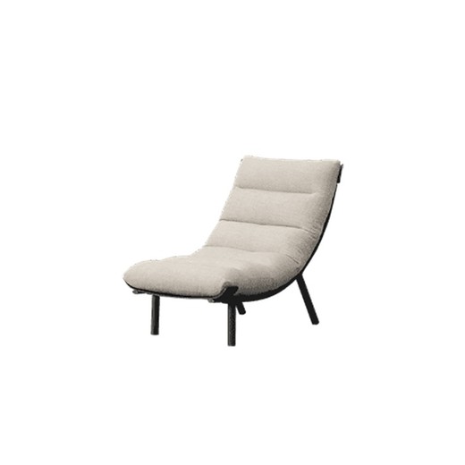 Butaca de exterior relax de aluminio y cuerda en antracita y beige, 67 x 107,5 x 84 cm | Santa Ana