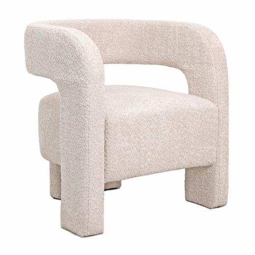 Fotel z tkaniny w kolorze beżowym, 72 x 63 x 74 cm | Bakari