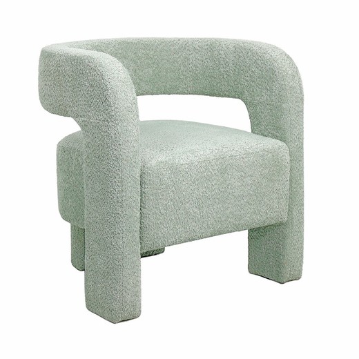 Fotel z zielonej tkaniny, 72 x 63 x 74 cm | Bakari
