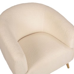 Poltrona Bouclé Scorze Oro/Crema, 96x80x68cm — Qechic