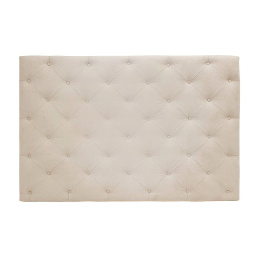 Tête de lit Capitone en tissu beige, 155x100 cm