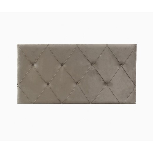 Grey Velvet Rhombus Capitone sengegavl, 161x81 cm