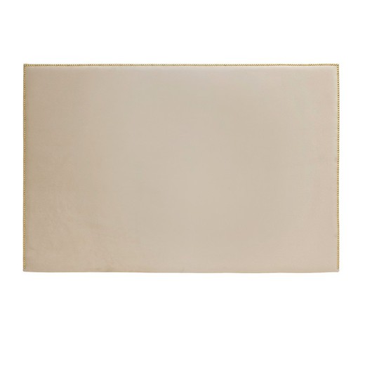 Beżowo-złoty aksamitny zagłówek z ćwiekami, 155x100 cm