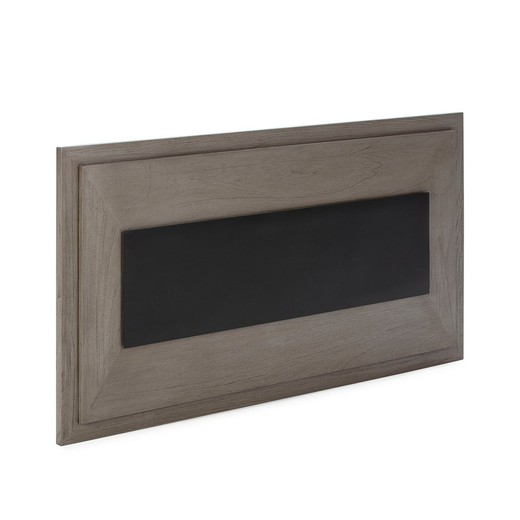 Szaro-czarny zagłówek z drewna i metalu, 160 x 8 x 90 cm | luksus