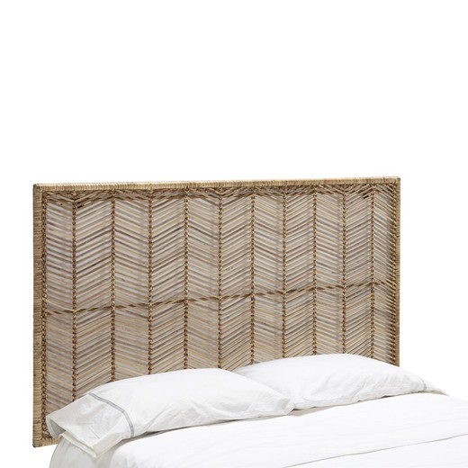 Headboard in Metal and Natural Wicker, 160x3x90 cm