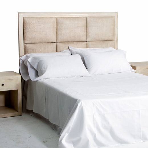 Tête de lit en rotin glacis couleur blanc 162x9x137 cm
