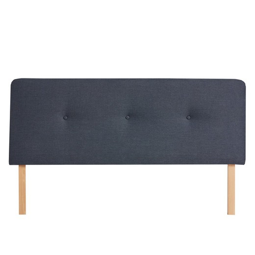 Blue fabric headboard with wooden legs, 152 x 8 x 65/101 cm