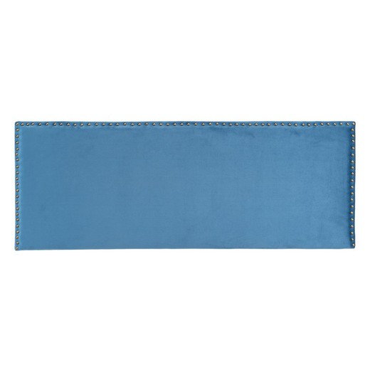 Cabeceira de veludo em azul, 160 x 6 x 60 cm