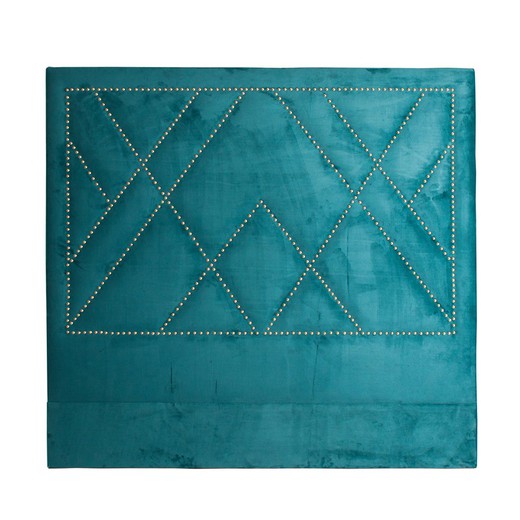 Testiera del letto in velluto blu Staw, 160x6x150cm