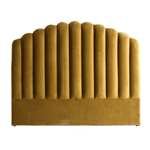 Zidow Kopfteil aus gelbem Samt, 160 x 8 x 128 cm