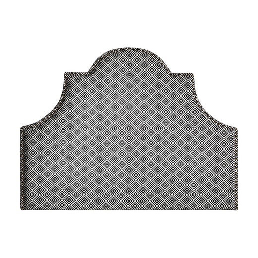 Avers polyester sengegavl i hvid/sort, 160 x 8 x 120 cm