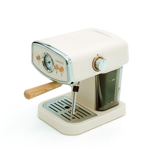 Weiße halbautomatische Espressomaschine, 26,9 x 22,6 x 28,6 cm | Kai