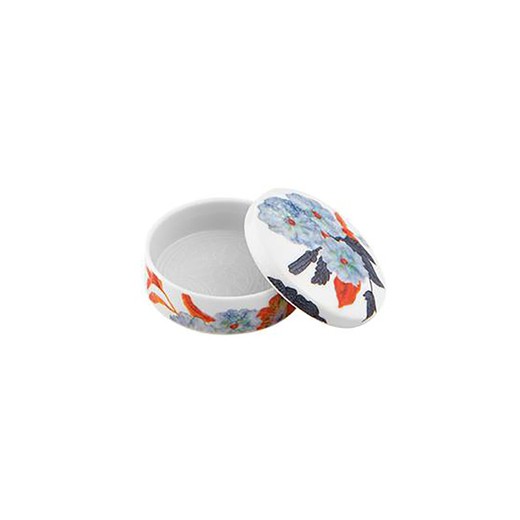 Decorative porcelain box in multicolour, Ø 6.3 x 3.2 cm | Duality