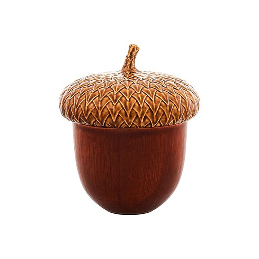 Large brown earthenware box, 22.5 x 22.5 x 30 cm | Gudrum