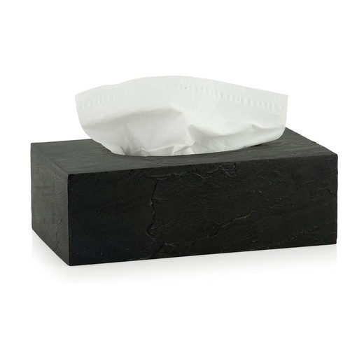 Tissue-Box mit schwarzem Schiefereffekt, 25,5 x 13,5 x 8,5 cm