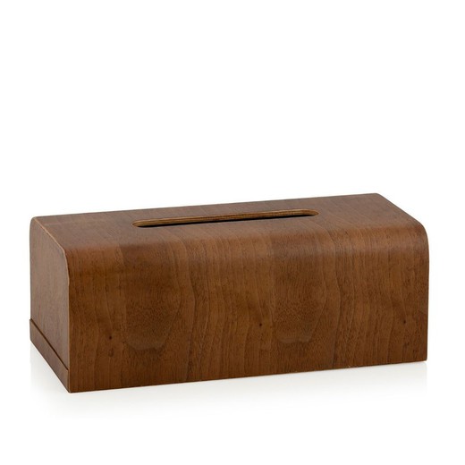 Caja de pañuelos rectangular de madera de nogal,26x12,5x10cm